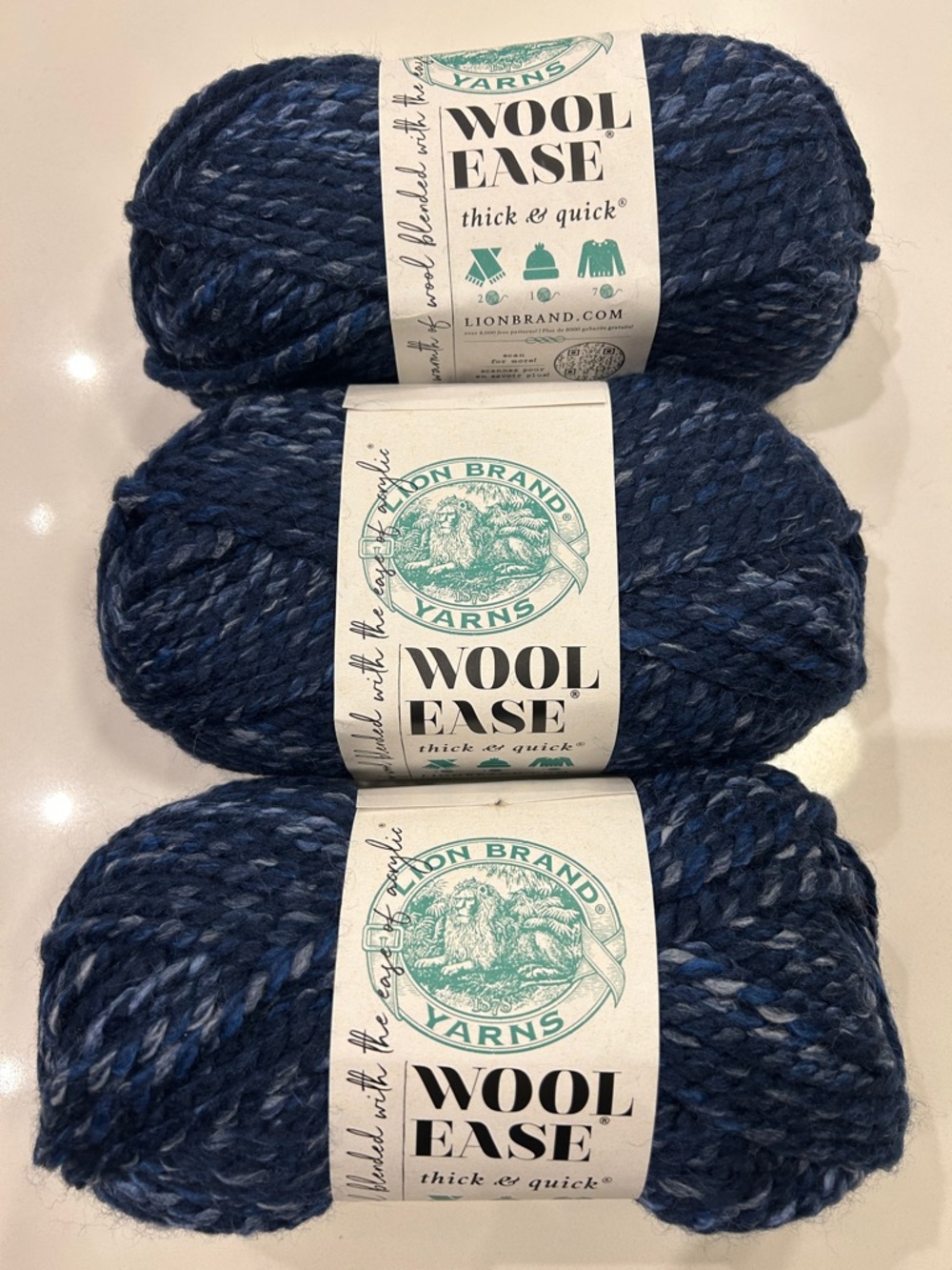 Lion Brand Wool Ease Thick & Quick Yarn-River Run (3-Pack)